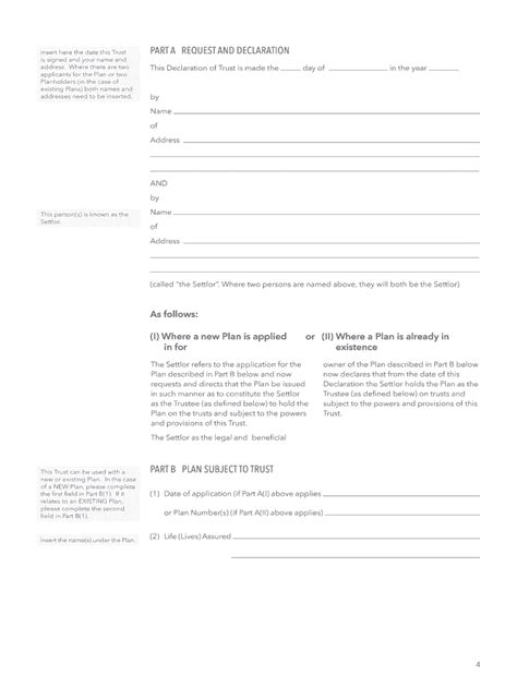 vitality life discretionary trust form